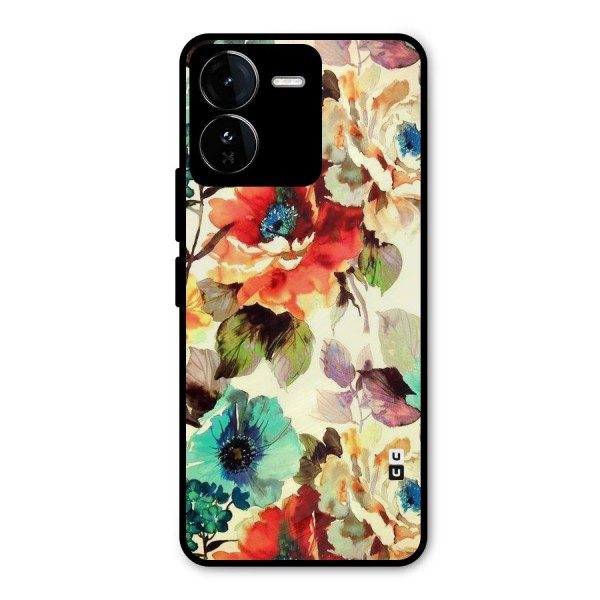 Artsy Bloom Flower Metal Back Case for iQOO Z9
