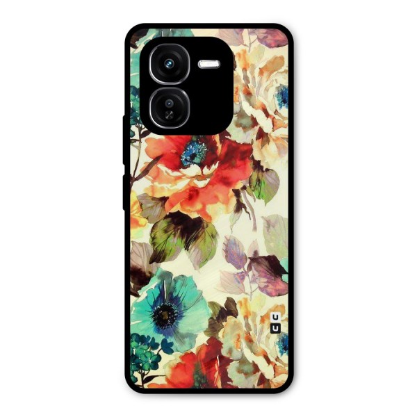 Artsy Bloom Flower Metal Back Case for iQOO Z9x