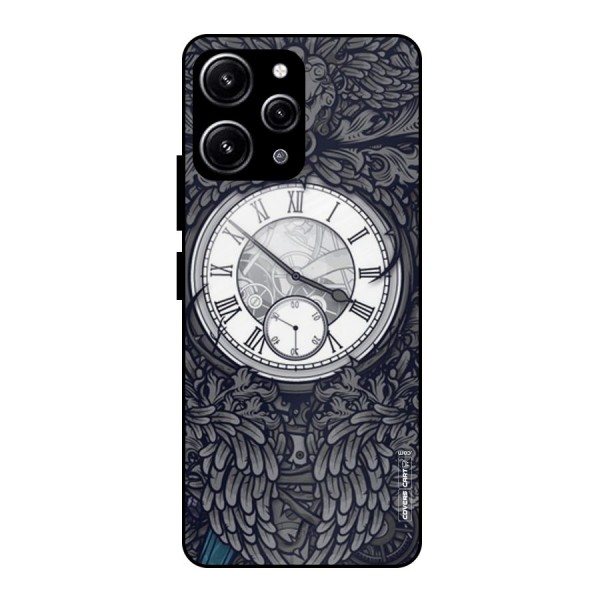 Artsy Wall Clock Glass Back Case for Redmi 12 4G