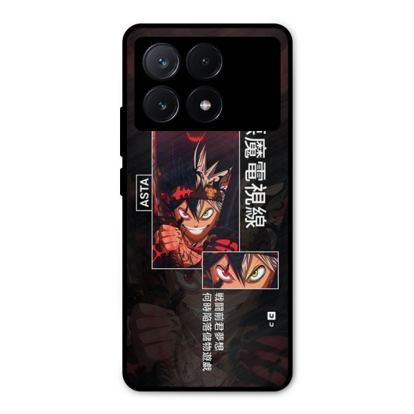 Asta Black Clover Metal Back Case for Poco X6 Pro