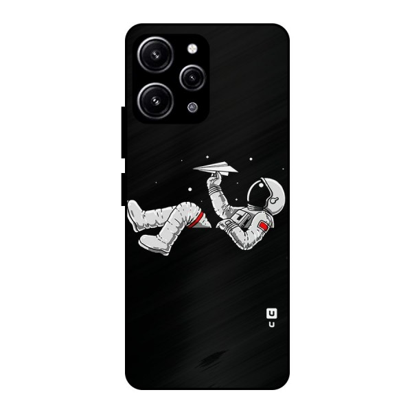 Astronaut Aeroplane Glass Back Case for Redmi 12 4G