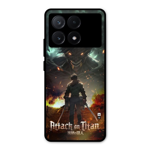Atack On Titan Metal Back Case for Poco X6 Pro