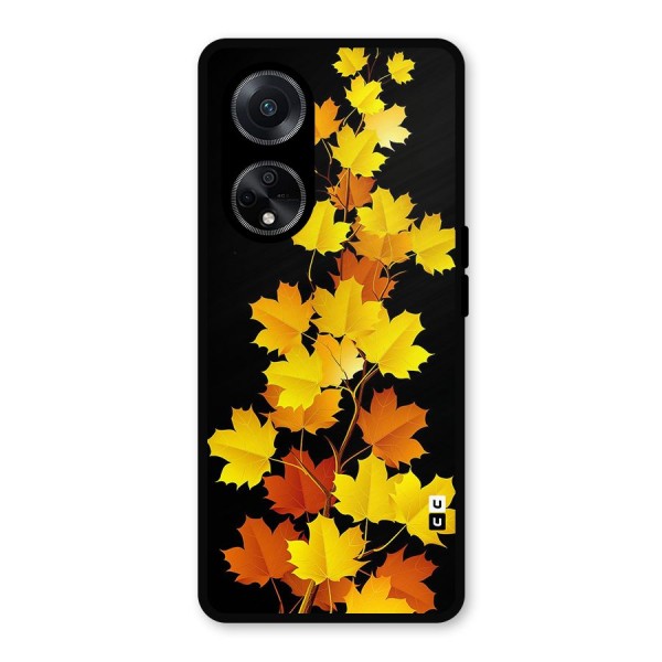 Autumn Forest Leaves Metal Back Case for Oppo F23