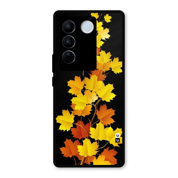 Autumn Forest Leaves Metal Back Case for Vivo V27 Pro