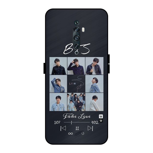 BTS Fake Love Metal Back Case for Oppo Reno2 Z