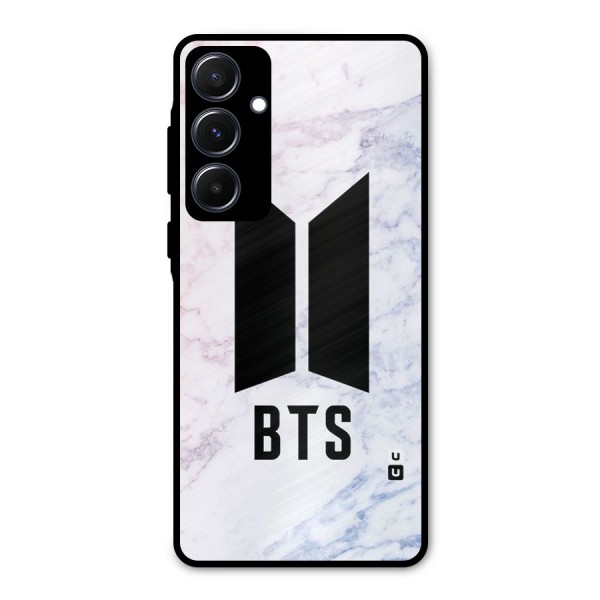 BTS Logo Marble Print Metal Back Case for Galaxy A55