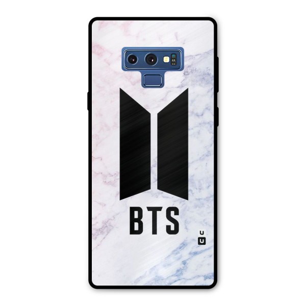 BTS Logo Marble Print Metal Back Case for Galaxy Note 9