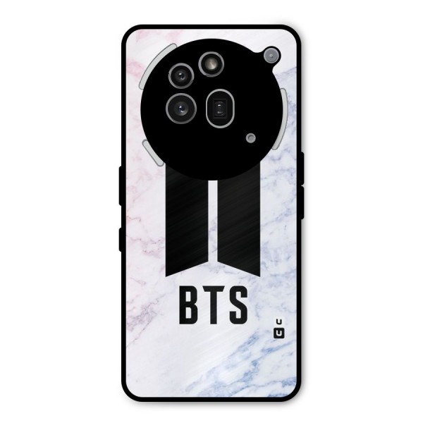 BTS Logo Marble Print Metal Back Case for Nothing Phone 3a Pro