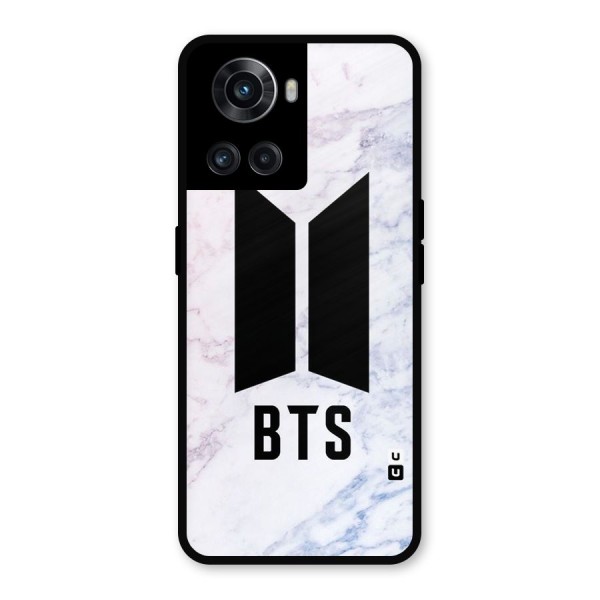BTS Logo Marble Print Metal Back Case for OnePlus 10R
