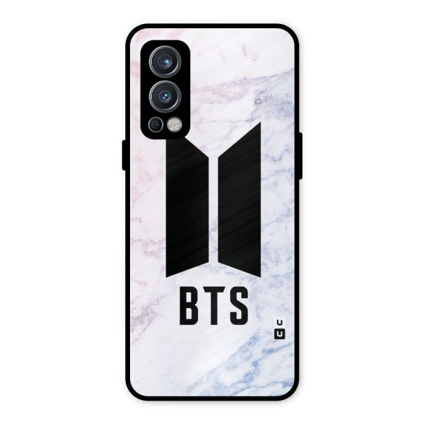 BTS Logo Marble Print Metal Back Case for OnePlus Nord 2 5G