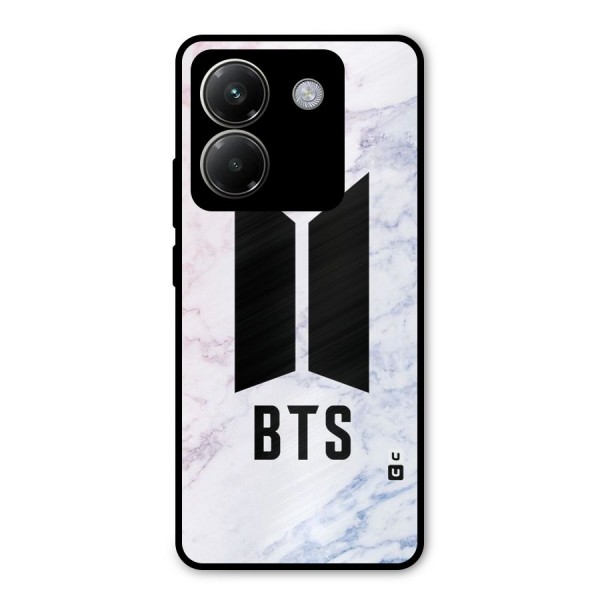 BTS Logo Marble Print Metal Back Case for Poco M7 Pro 5G