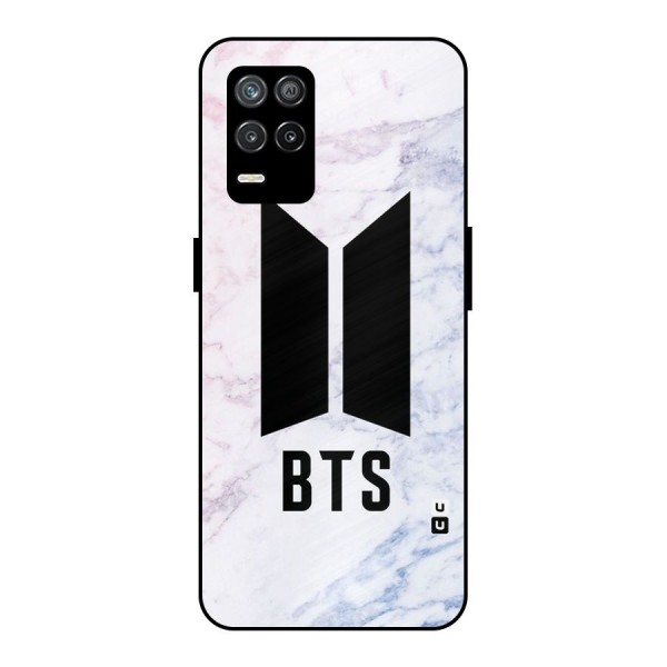 BTS Logo Marble Print Metal Back Case for Realme 9 5G