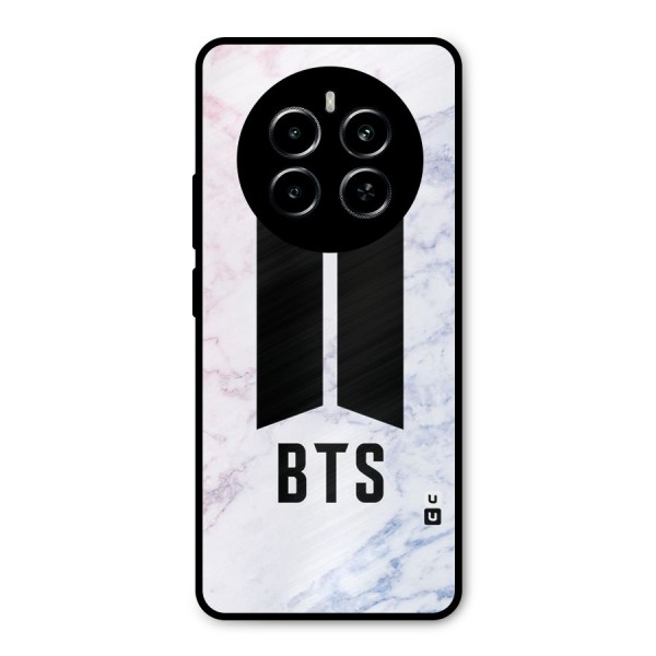 BTS Logo Marble Print Metal Back Case for Realme P1