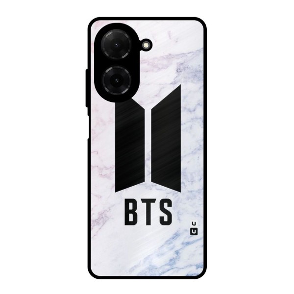 BTS Logo Marble Print Metal Back Case for Redmi A5 4G