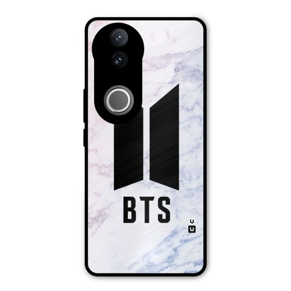 BTS Logo Marble Print Metal Back Case for Vivo V50e