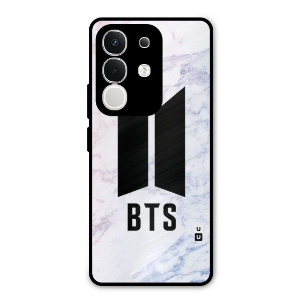 BTS Logo Marble Print Metal Back Case for iQOO Z10x