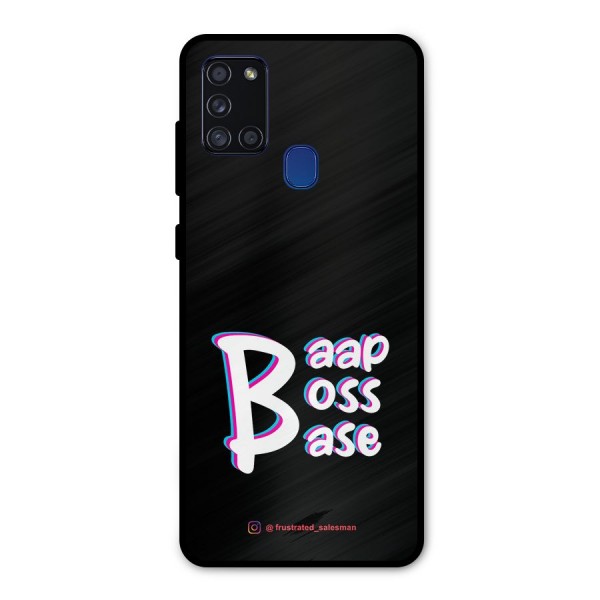 Baap Boss Base Black Metal Back Case for Galaxy A21s