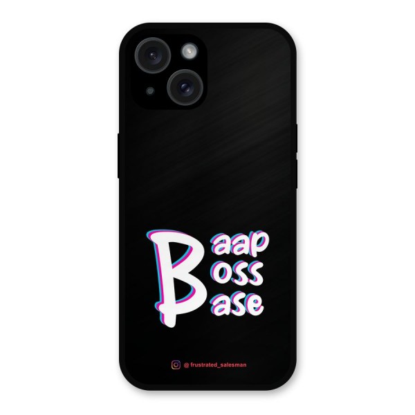 Baap Boss Base Black Metal Back Case for iPhone 15