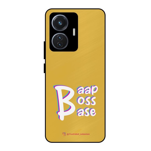Baap Boss Base Mustard Yellow Metal Back Case for iQOO Z6 44W