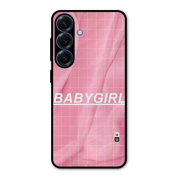Baby Girl Check Metal Back Case for Galaxy S25