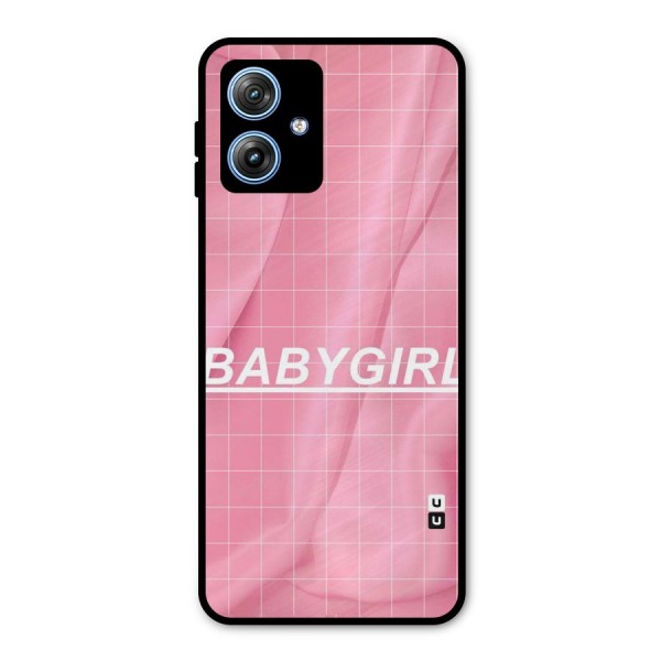 Baby Girl Check Metal Back Case for Moto G54