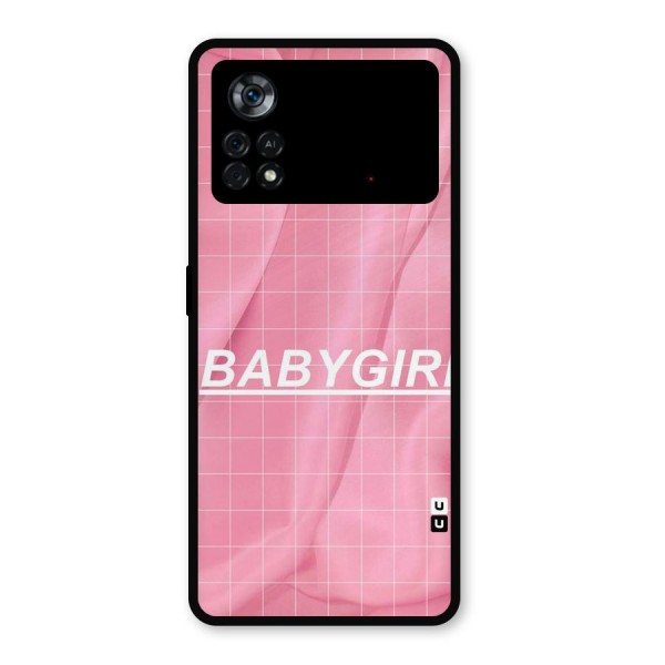 Baby Girl Check Metal Back Case for Poco X4 Pro 5G