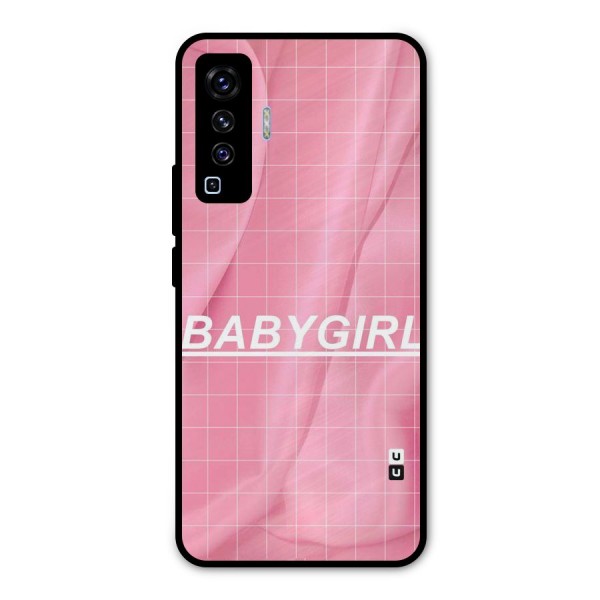 Baby Girl Check Metal Back Case for Vivo X50