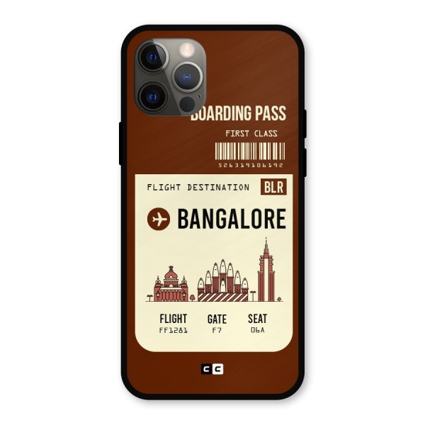 Bangalore Boarding Pass Metal Back Case for iPhone 12 Pro