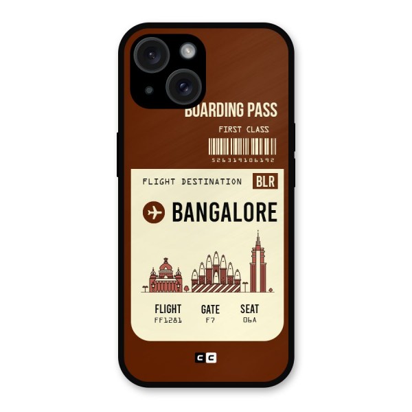 Bangalore Boarding Pass Metal Back Case for iPhone 15