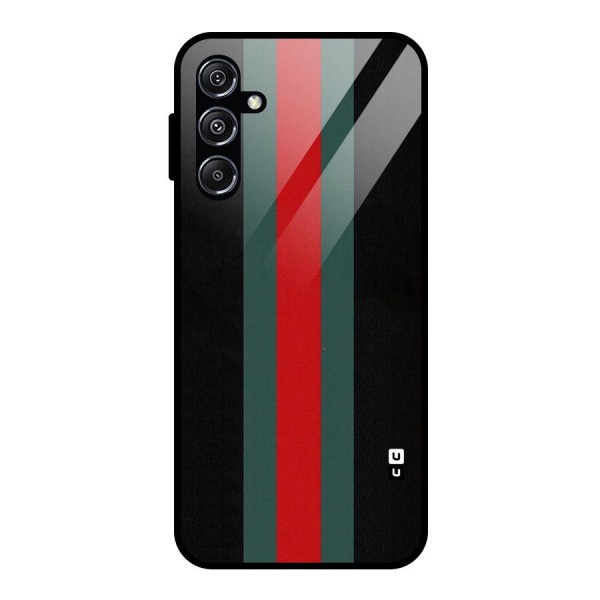 Basic Colored Stripes Glass Back Case for Galaxy M34 5G