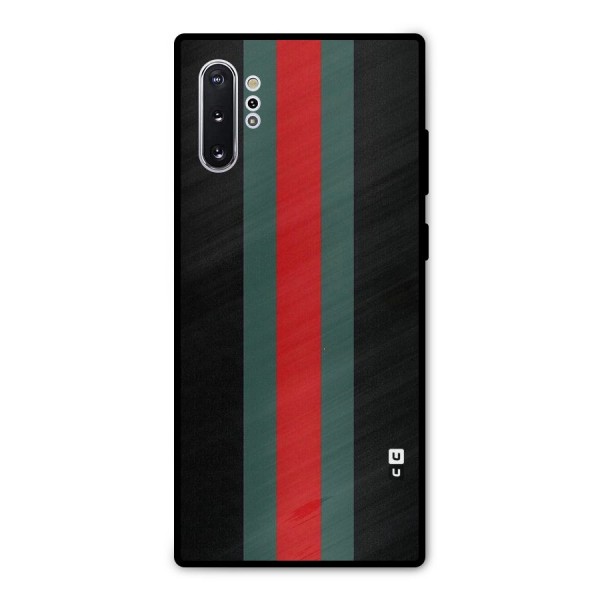 Basic Colored Stripes Metal Back Case for Galaxy Note 10 Plus