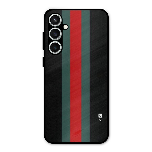 Basic Colored Stripes Metal Back Case for Galaxy S23 FE