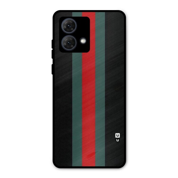 Basic Colored Stripes Metal Back Case for Moto G84