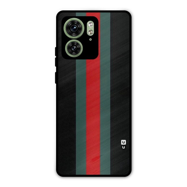 Basic Colored Stripes Metal Back Case for Motorola Edge 40 5G