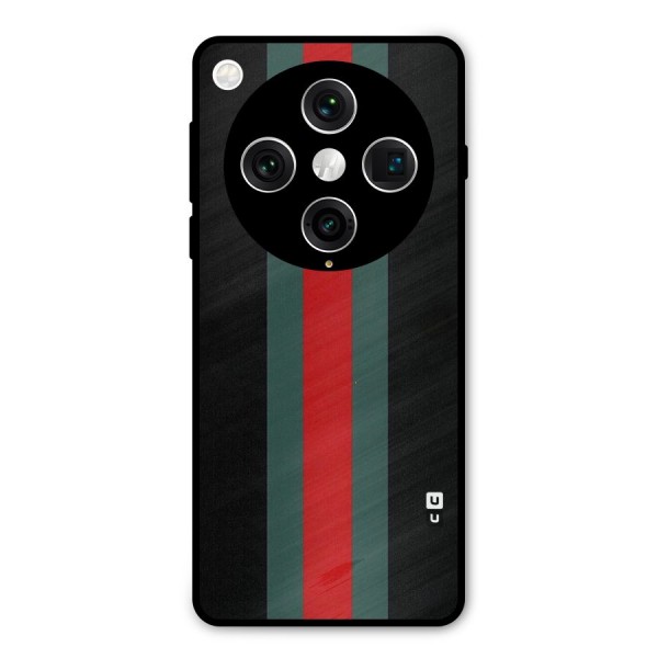 Basic Colored Stripes Metal Back Case for Oppo Find X8 Pro