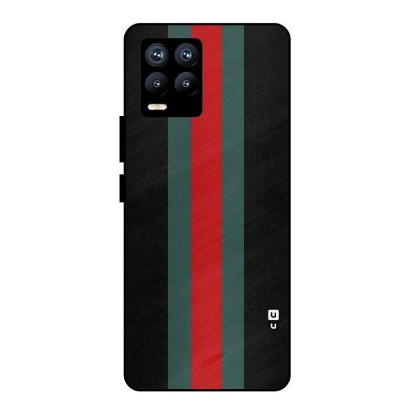 Basic Colored Stripes Metal Back Case for Realme 8