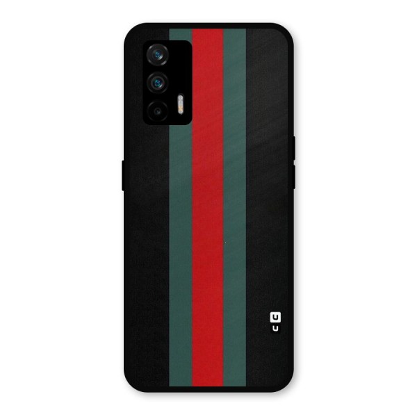 Basic Colored Stripes Metal Back Case for Realme X7 Max