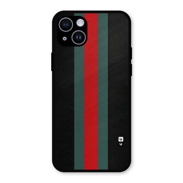 Basic Colored Stripes Metal Back Case for iPhone 14