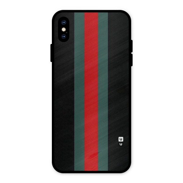 Basic Colored Stripes Metal Back Case for iPhone XS Max