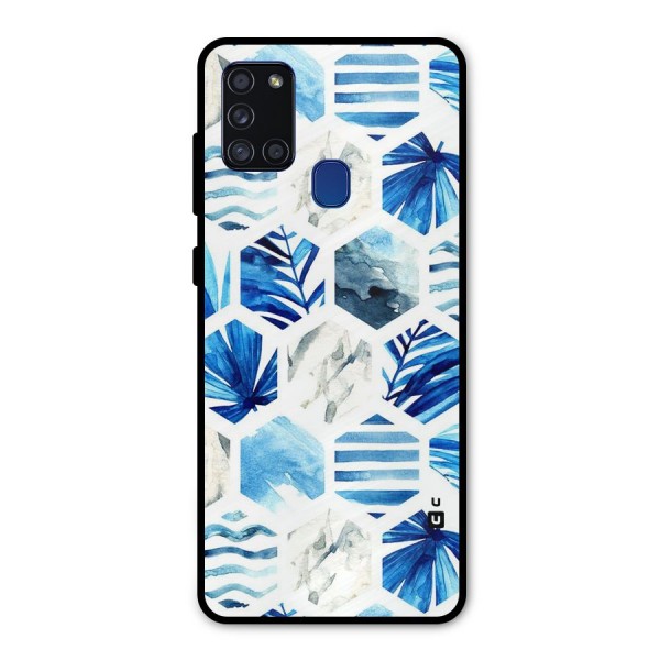 Beach Vibes Pentagon Design Metal Back Case for Galaxy A21s