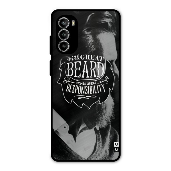 Beard Responsibility Quote Metal Back Case for Moto G52
