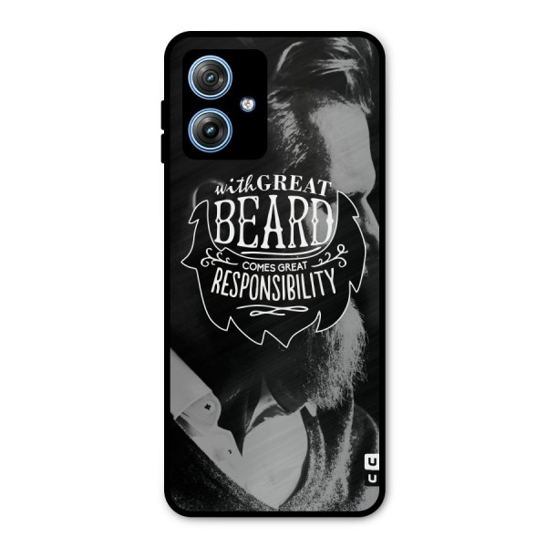 Beard Responsibility Quote Metal Back Case for Moto G54