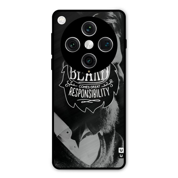 Beard Responsibility Quote Metal Back Case for Oppo Find X8 Pro