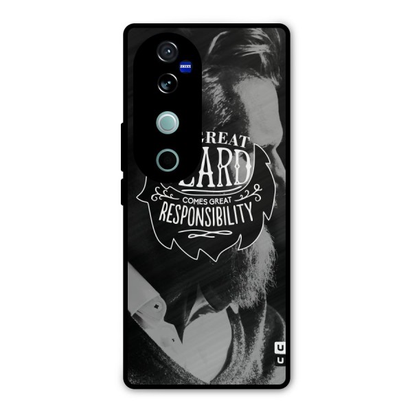 Beard Responsibility Quote Metal Back Case for Vivo V40 Pro