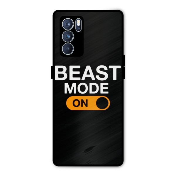 Beast Mode Switched On Metal Back Case for Oppo Reno6 Pro 5G