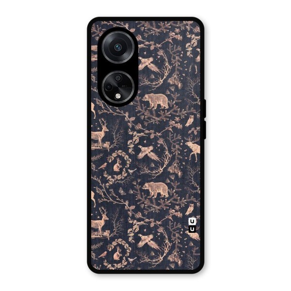 Beautiful Animal Design Metal Back Case for Oppo F23