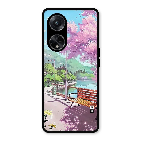 Beautiful Cherry Blossom Landscape Metal Back Case for Oppo F23