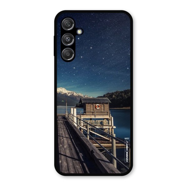 Beautiful Dock Hut Metal Back Case for Galaxy M34 5G