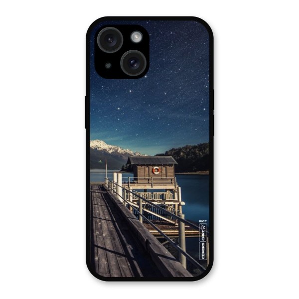 Beautiful Dock Hut Metal Back Case for iPhone 15