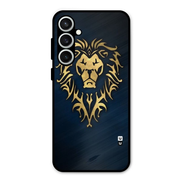 Beautiful Golden Lion Design Metal Back Case for Galaxy S23 FE